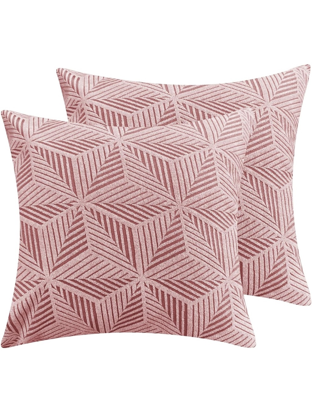 Pack of 2 Throw Pillow Covers 18 x 18 Inch High Stretch Jacquard Pillowcase